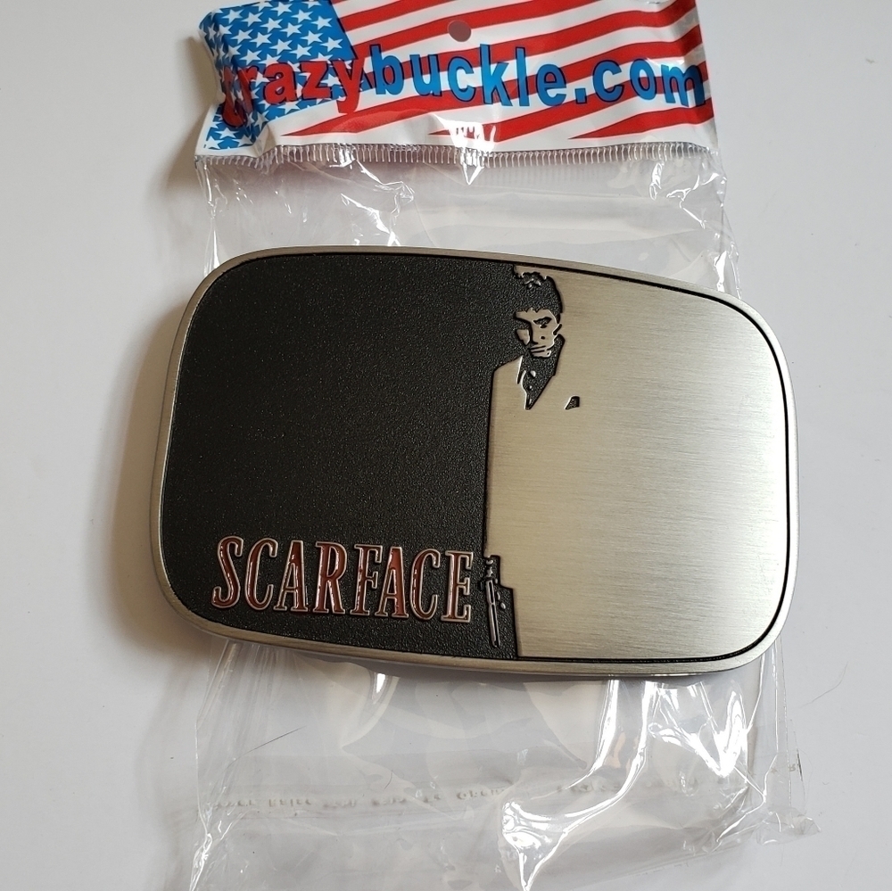 Scarface Metal Belt Buckle Black Silver Red New Movie